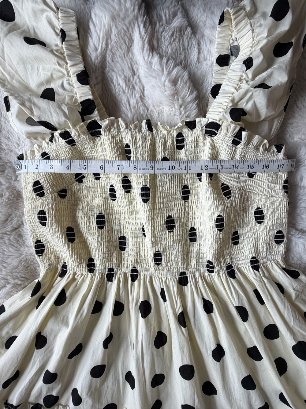 Few Moda 2XL Black White Polka Dot Smocked Tiered Maxi Dress - Picture 4 of 8